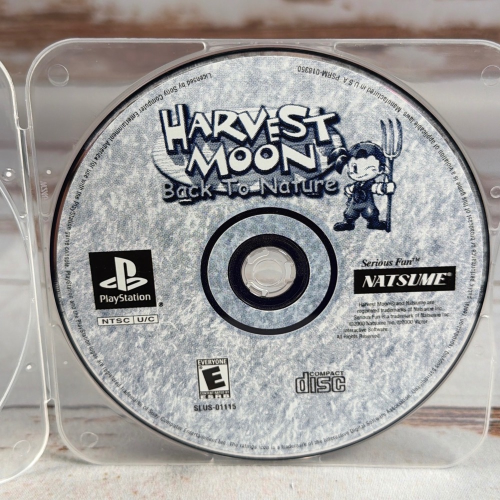 Harvest Moon Back To Nature Sony PlayStation 1 PS1 2000 Natsume SLUS-01115 Disc
